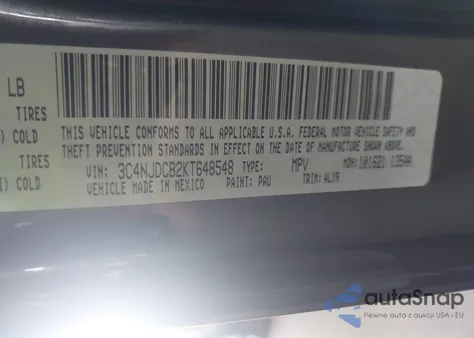 2019 Jeep Compass Limited 4X4 из США, поврежденный, VIN 3C4NJDCB2KT648548